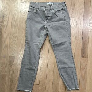 LOFT Gray Ankle Cropped Jeans Modern Fit
